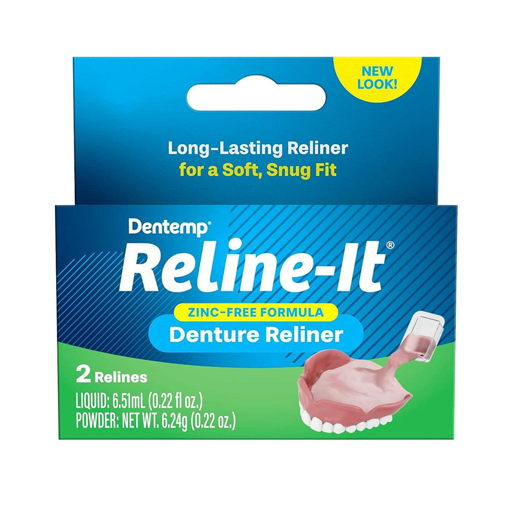 Dentemp Reline It Denture Reliner Kit for Both Upper and Lower Dentures, 2 Ea
